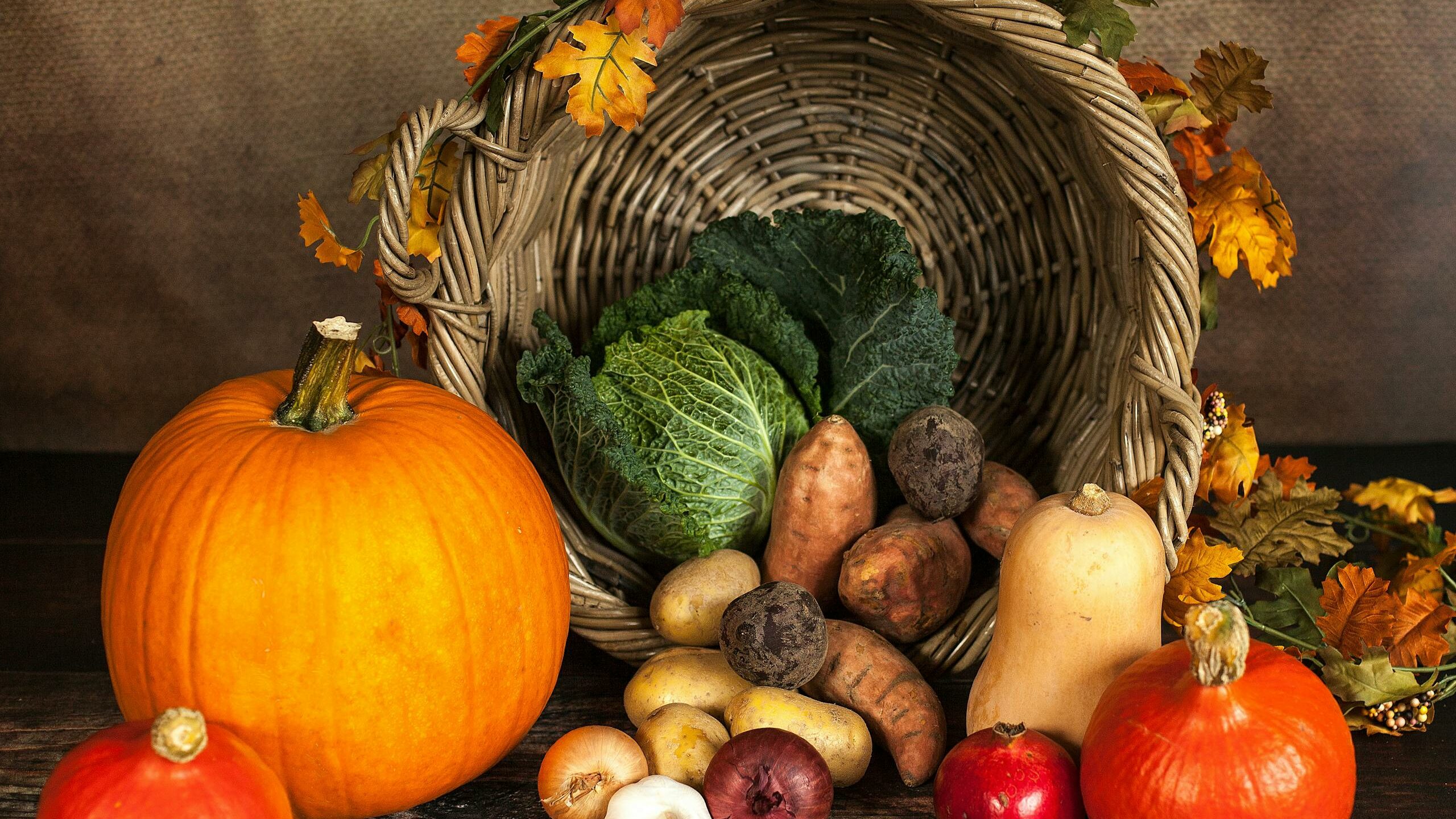 Vegetable and Crops Beside Spilled Basket